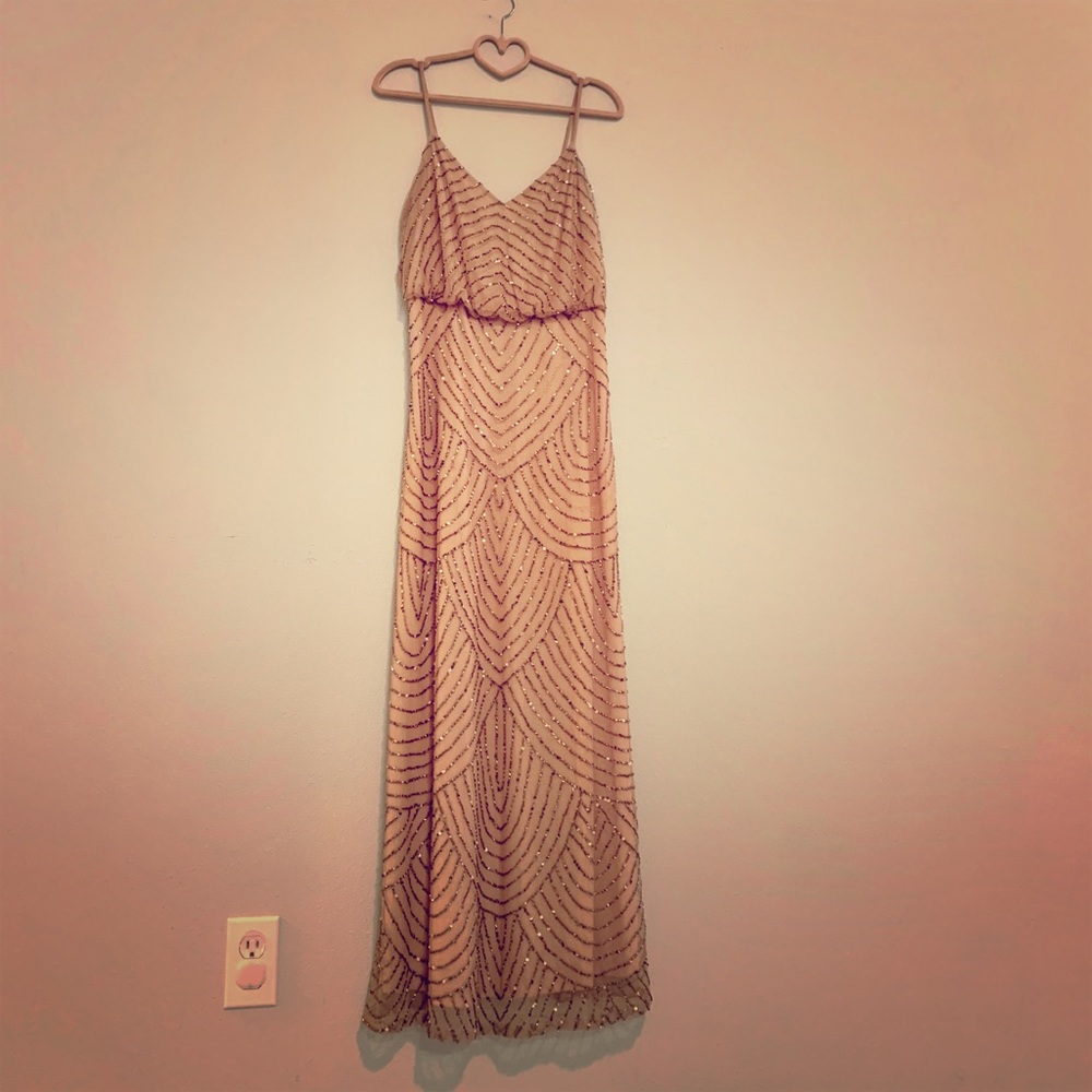 Adrianna Papell Art Deco beaded gown